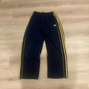 Adidas Yellow And Dark Blue Athletic Track Pants 3 Stripe size Large Men’s